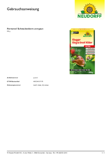 Sluggo Slug & Snail Killer Ultra Gebrauchsanweisung