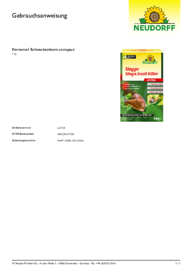 Sluggo Slug & Snail Killer Ultra Gebrauchsanweisung