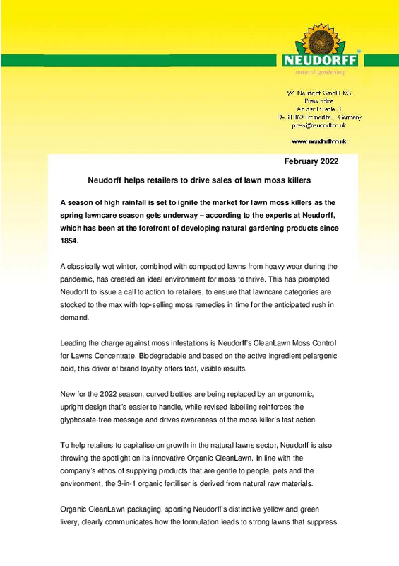 Neudorff CleanLawn Moss Control for Lawns Concentrate