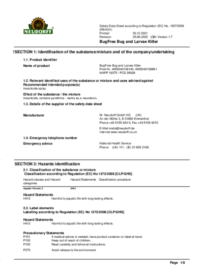 BugFree Bug and Larvae Killer