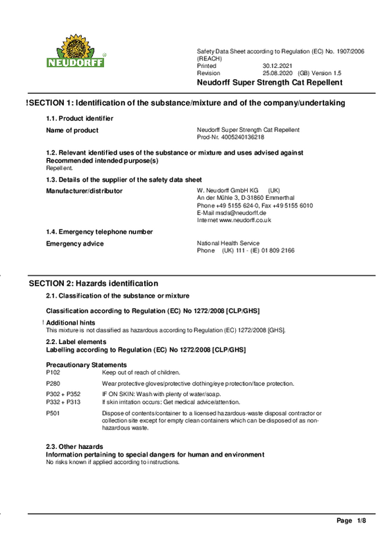 Neudorff Super Strength Cat Repellent